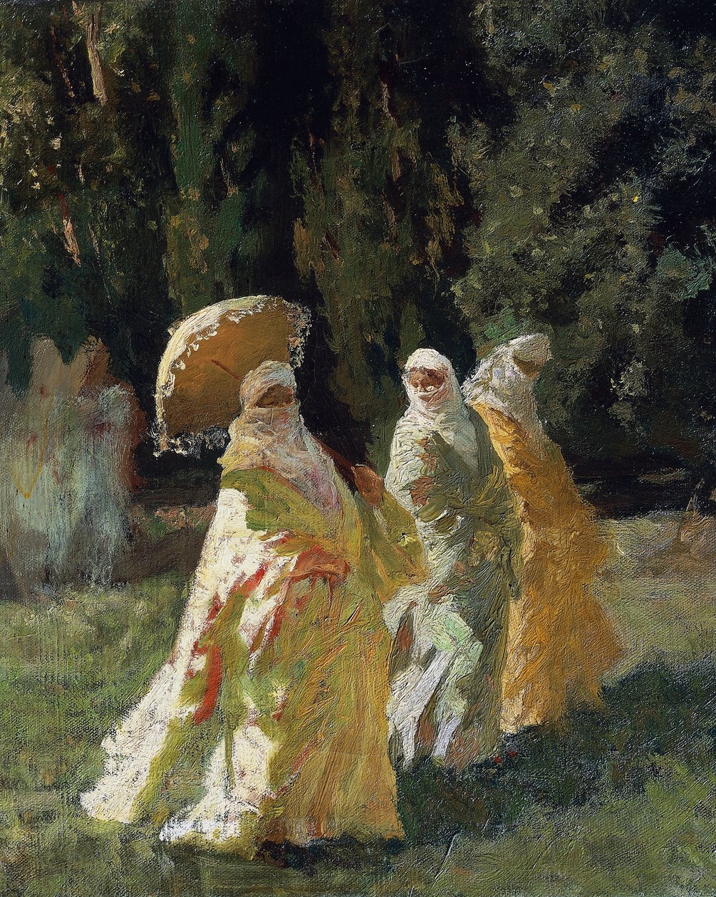 Faworyci w parku autorstwa Cesare Biseo