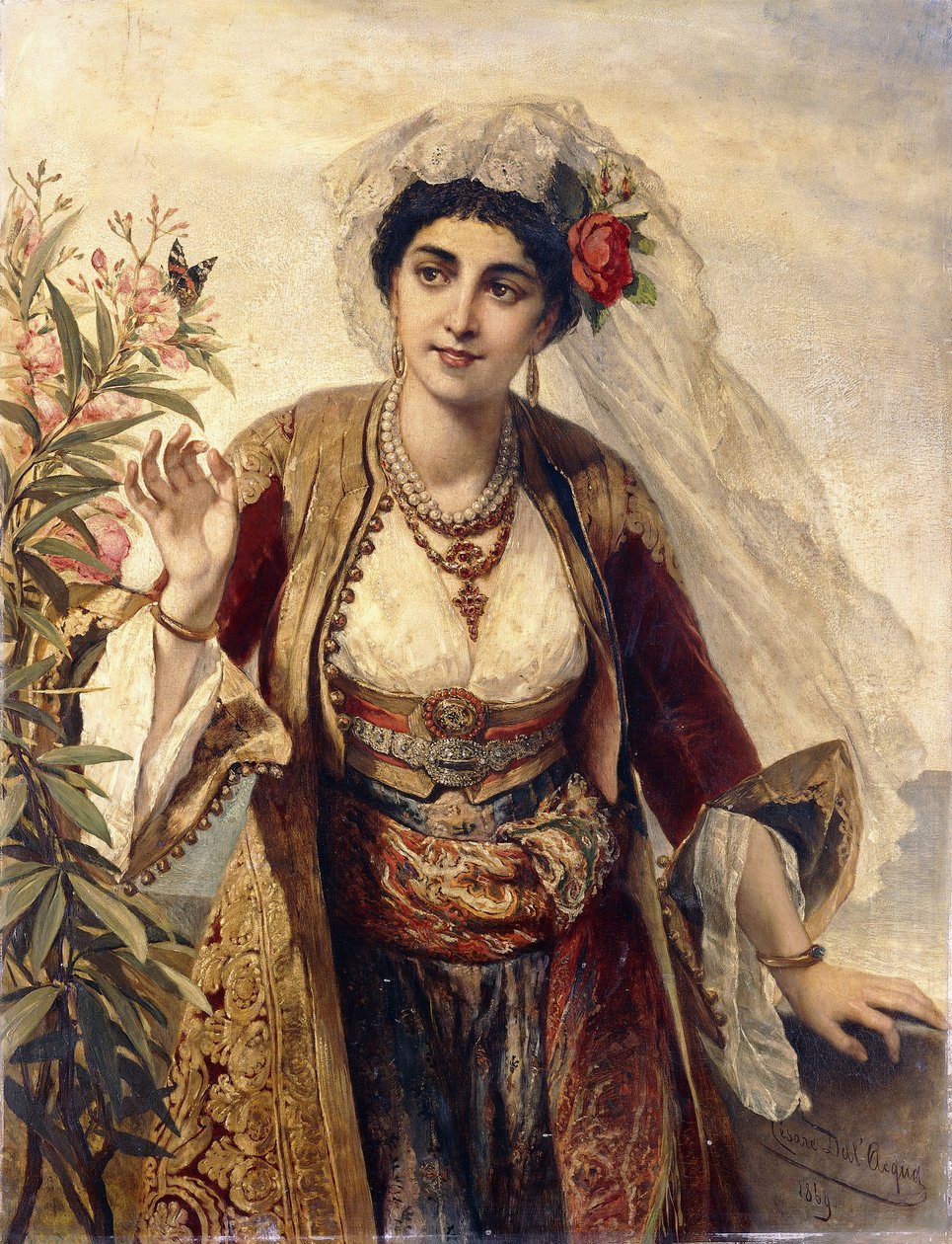 Egzotyczne piękno, 1869 autorstwa Cesare Felix dell Acqua
