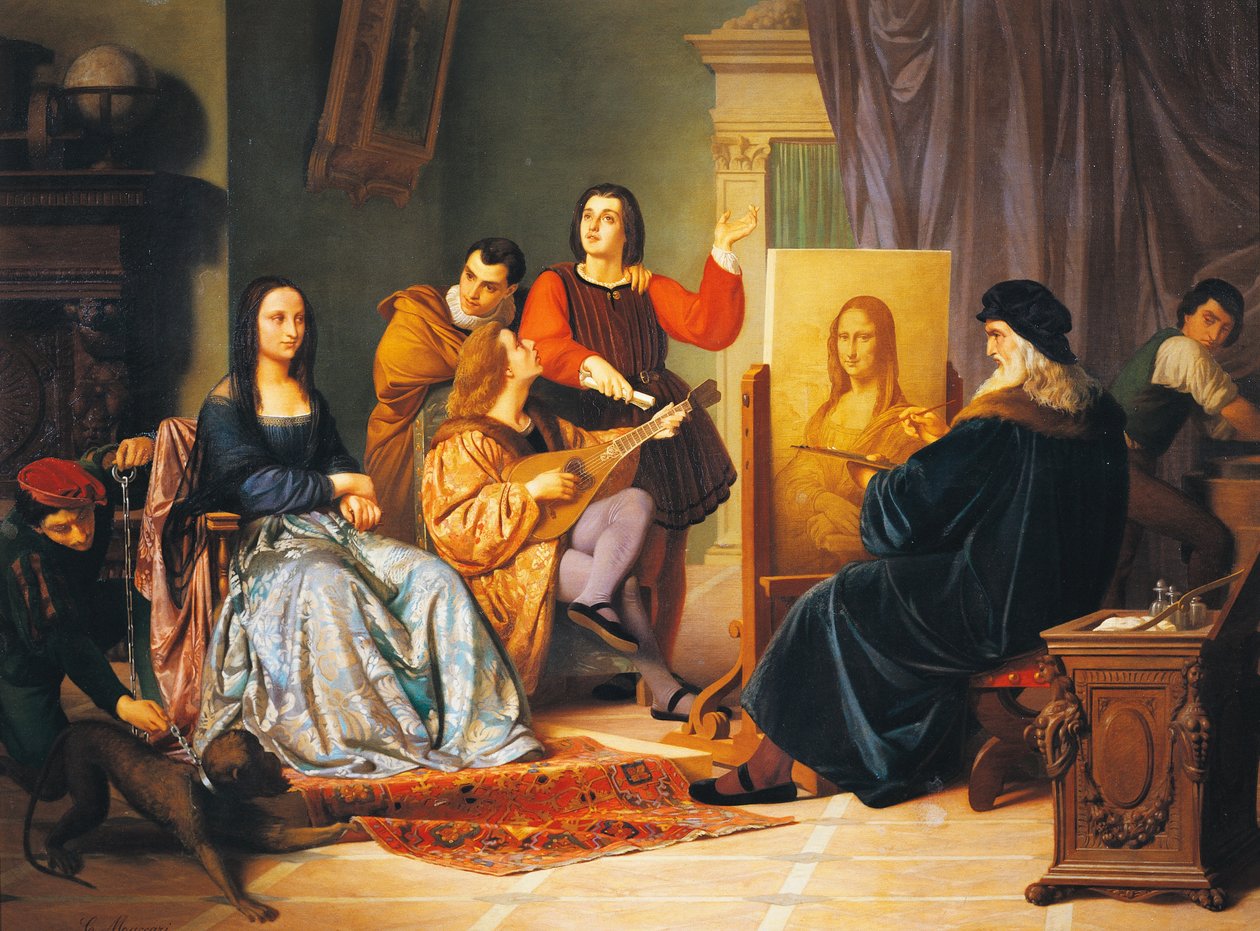 Leonardo da Vinci obraz Mona Lisa autorstwa Cesare Maccari (1840-1919) autorstwa Cesare Maccari