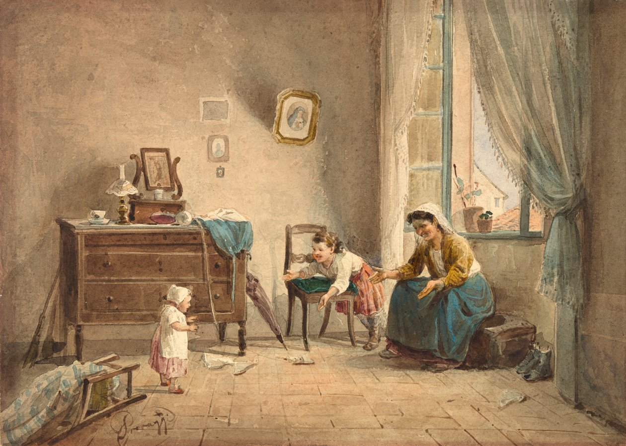 Pierwszy krok, XIX wiek. autorstwa Cesare Provaggi