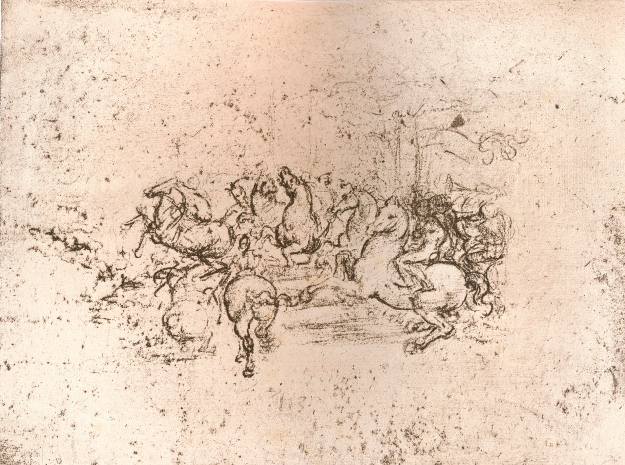 Kopia części karykatury Bitwy pod Anghiari, c1505-c1523 1883 autorstwa Cesare da Sesto