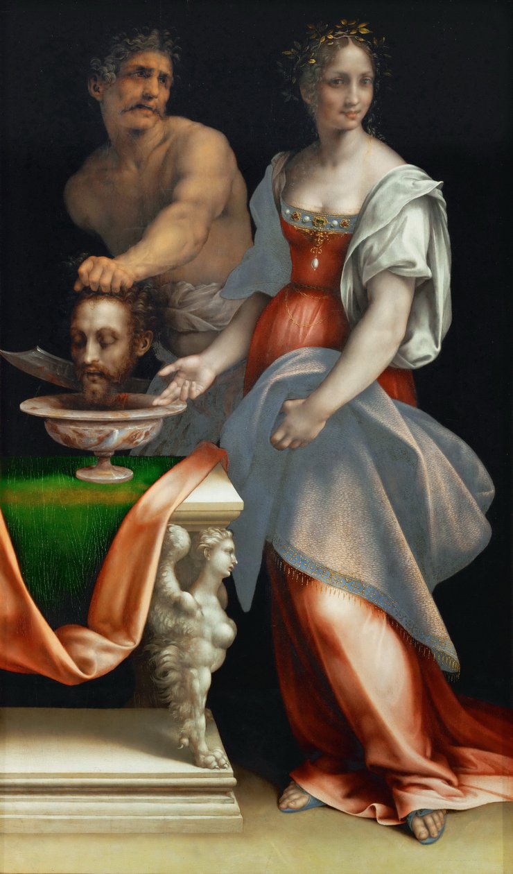 Salome z Głową Jana Chrzciciela - Cesare da Sesto (1477-1523). Olej na drewnie, ok. 1512-1516. Wymiar : 136,5x79,6 cm. Muzeum Historii Sztuki, Wiedeń autorstwa Cesare da Sesto