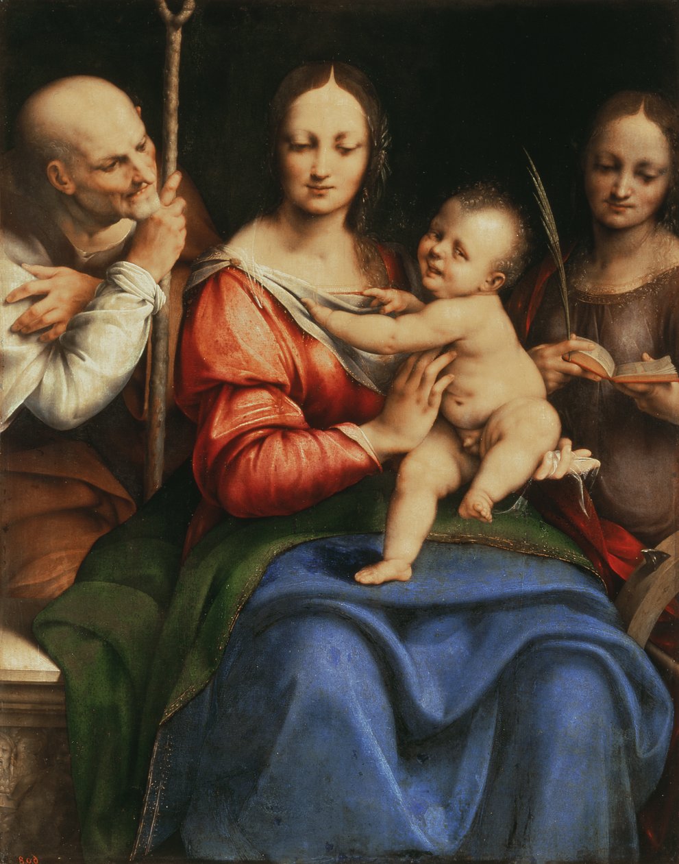 Święta Rodzina ze św. Katarzyną, 1515-20 (olej na płótnie przeniesiony z płyciny) autorstwa Cesare da Sesto