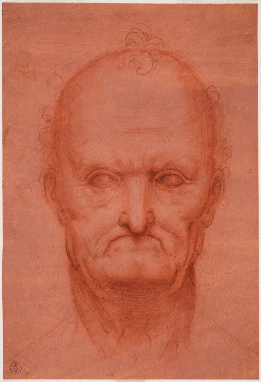 Głowa starca, ok. 1515 (krew na przygotowanym czerwonym papierze) autorstwa Cesare da attr.to Sesto
