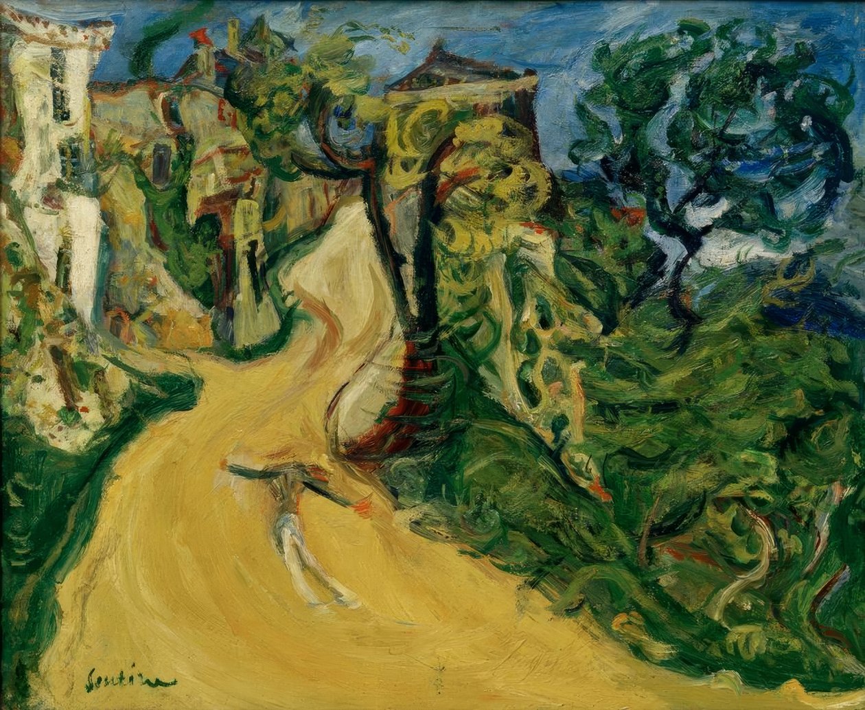 Ch.Soutine, niebieska postać (pod górę w Cagnes) autorstwa Chaim Soutine