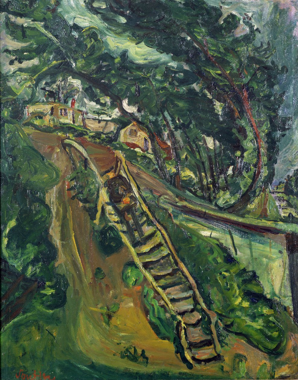 Mężczyzna idący po schodach, 1922-3 autorstwa Chaim Soutine