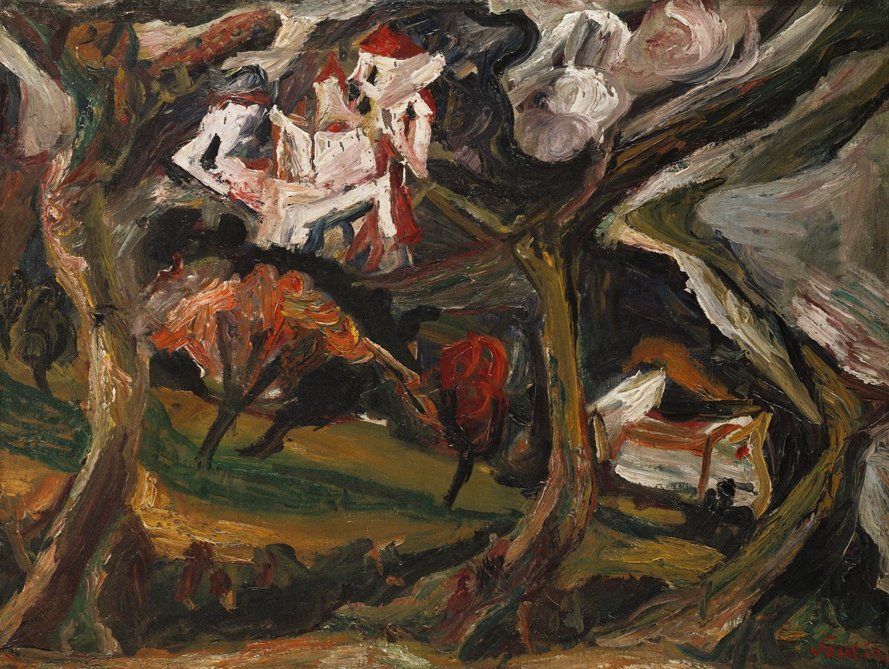Pejzaż, ok. 1919 (olej na płótnie) autorstwa Chaim Soutine