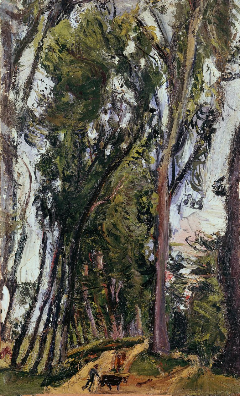 Krajobraz z rolnikiem, Chaim Soutine (1894-1943), Francja, XX wiek autorstwa Chaim Soutine