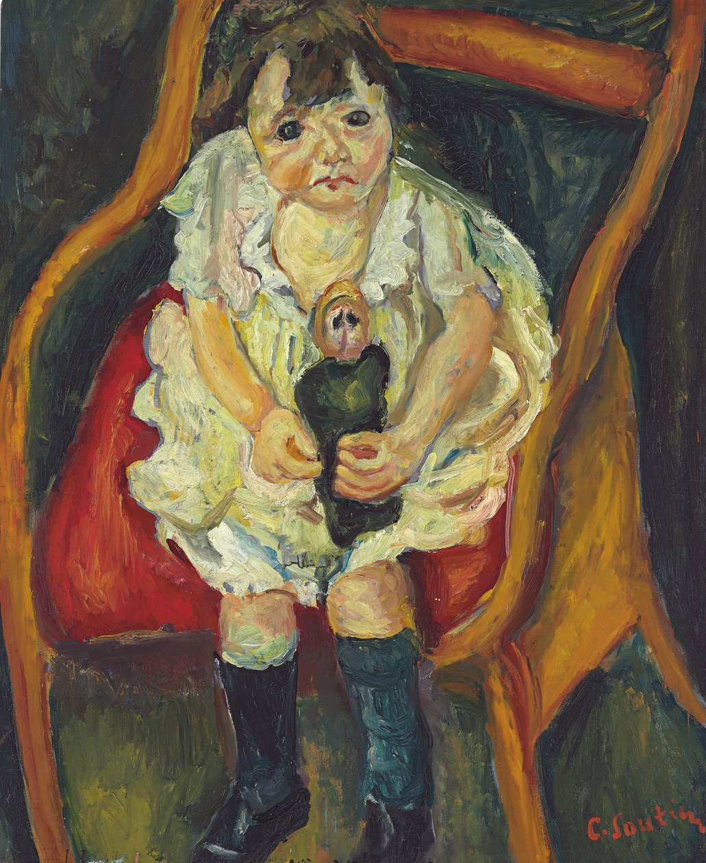 Mała dziewczynka z lalką; La Petite Fille a la Poupee, ok. 1925 autorstwa Chaim Soutine