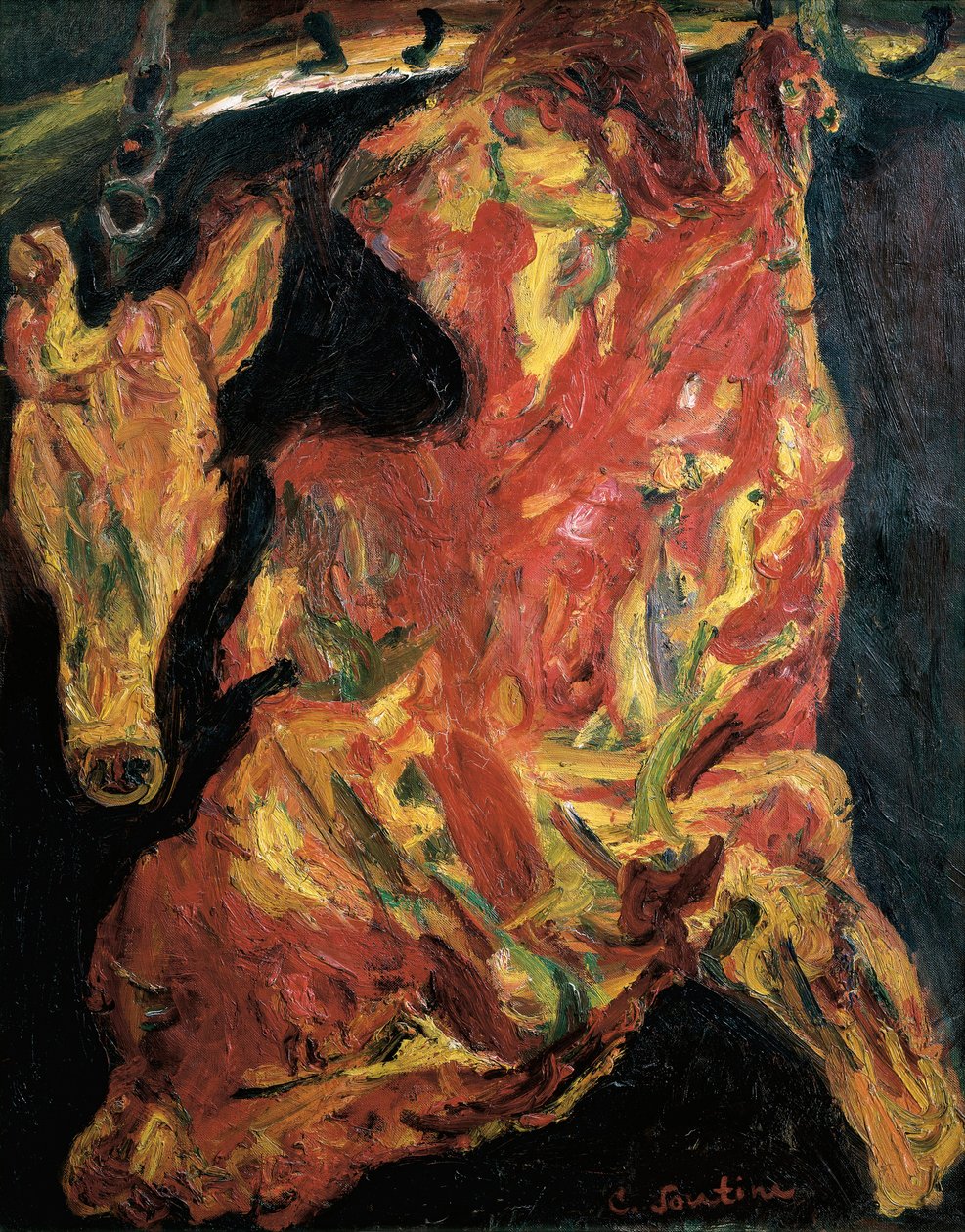 Strona wołowiny i głowy cielęcej autorstwa Chaim Soutine