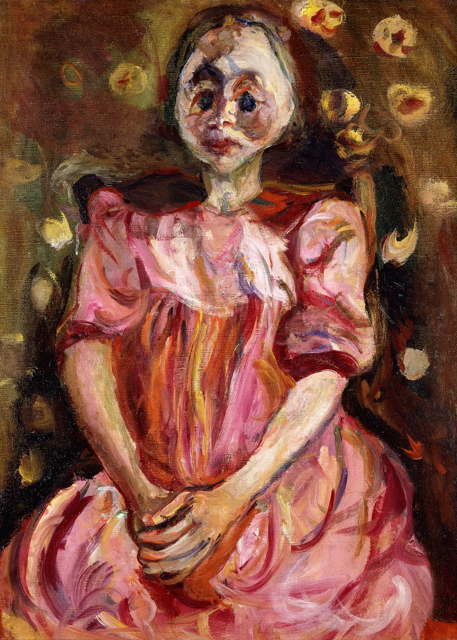 Mała dziewczynka w kolorze różowym; La Petite Fille en Rose, 1923-1924 autorstwa Chaim Soutine