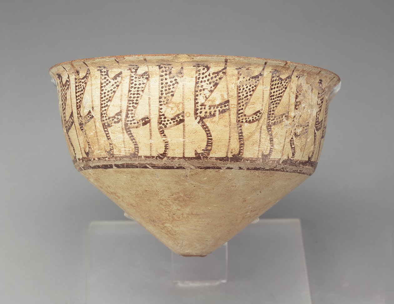 Misa stożkowa z motywem lamparta, 3500-3000 pne (ceramika płowożółta) autorstwa Chalcolithic