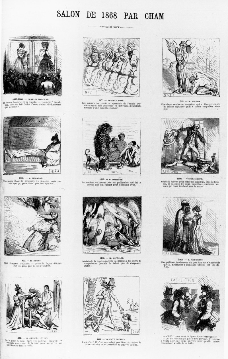 Karykatury Salonowe z Salonu Paryskiego 1868 roku, z czasopisma "Le Charivari", 31 maja 1868 r. autorstwa Cham