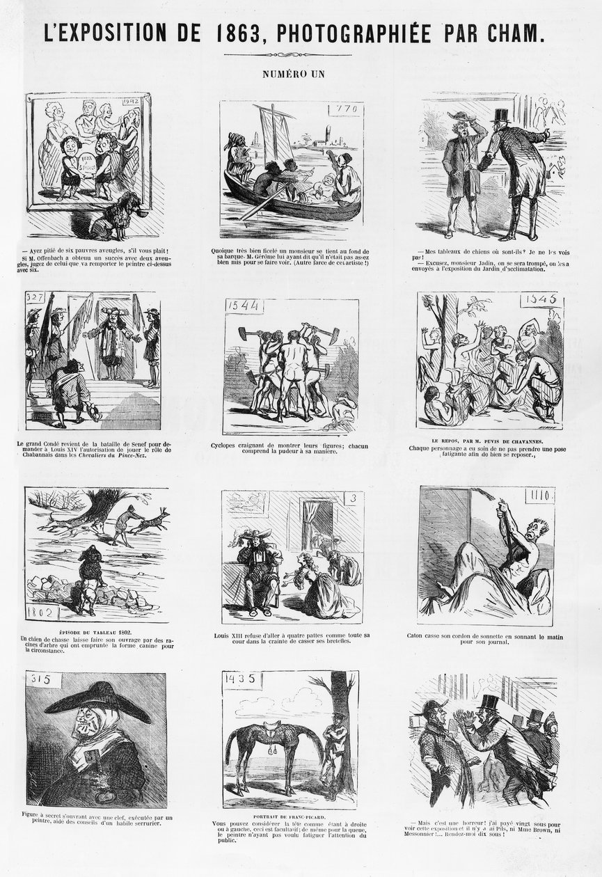 Wystawa 1863, sfotografowana przez Chama, z „Charivari”, 10 maja 1863 autorstwa Cham