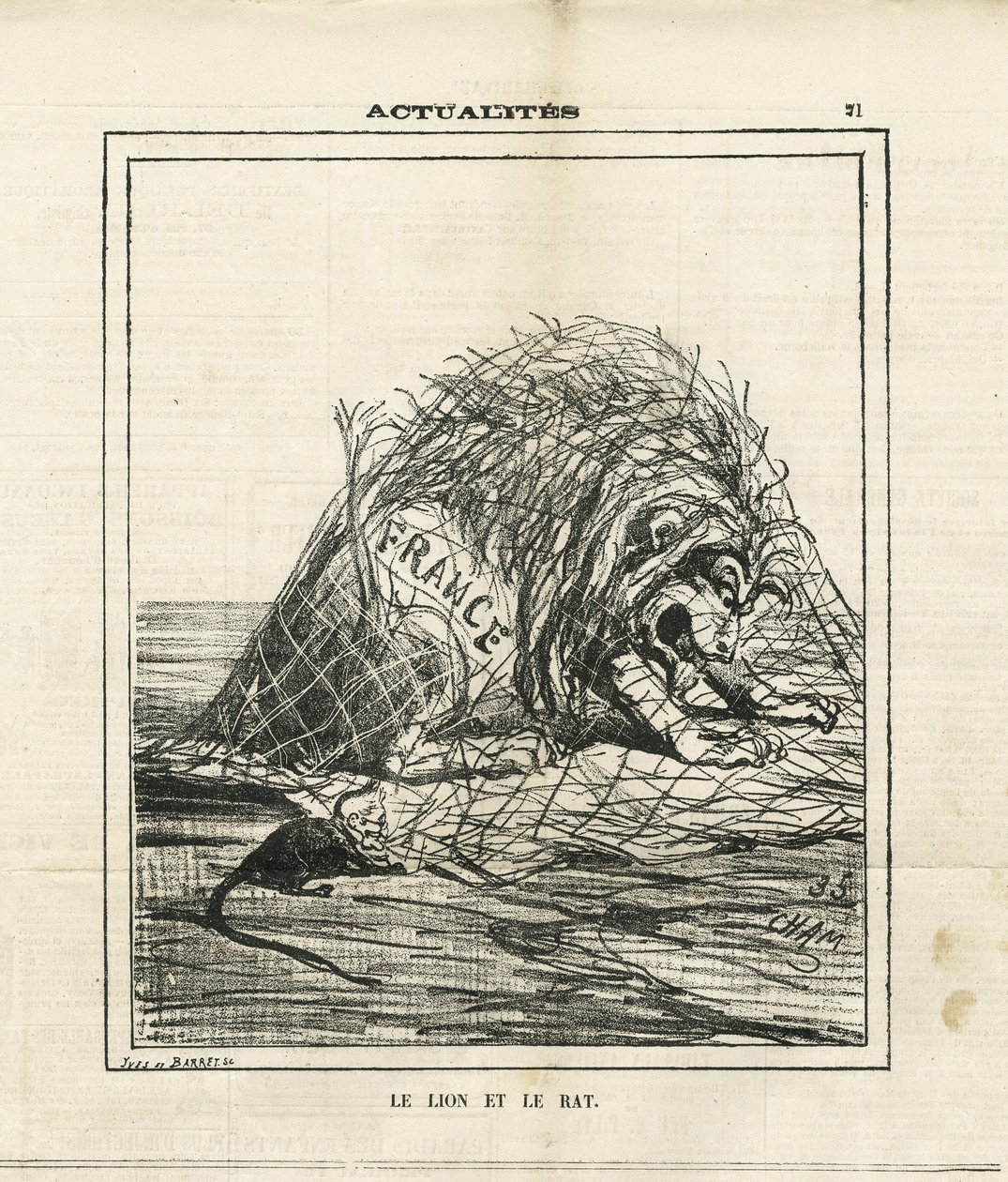 Ilustracja Chama (1819-1879) w Le Charivari autorstwa Amédée de Noé