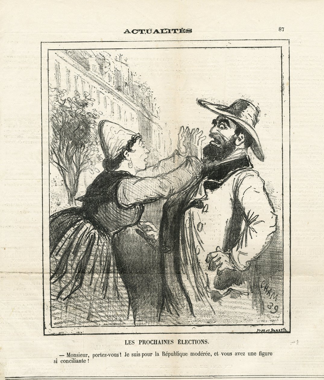 Ilustracja Chama (1819-1879) w Le Charivari autorstwa Amédée de Noé