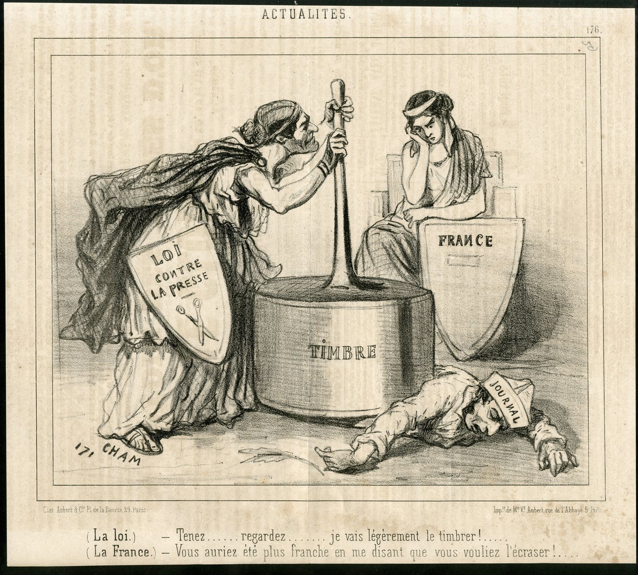 Ilustracja Chama (1819-1879) w Le Charivari autorstwa Amédée de Noé