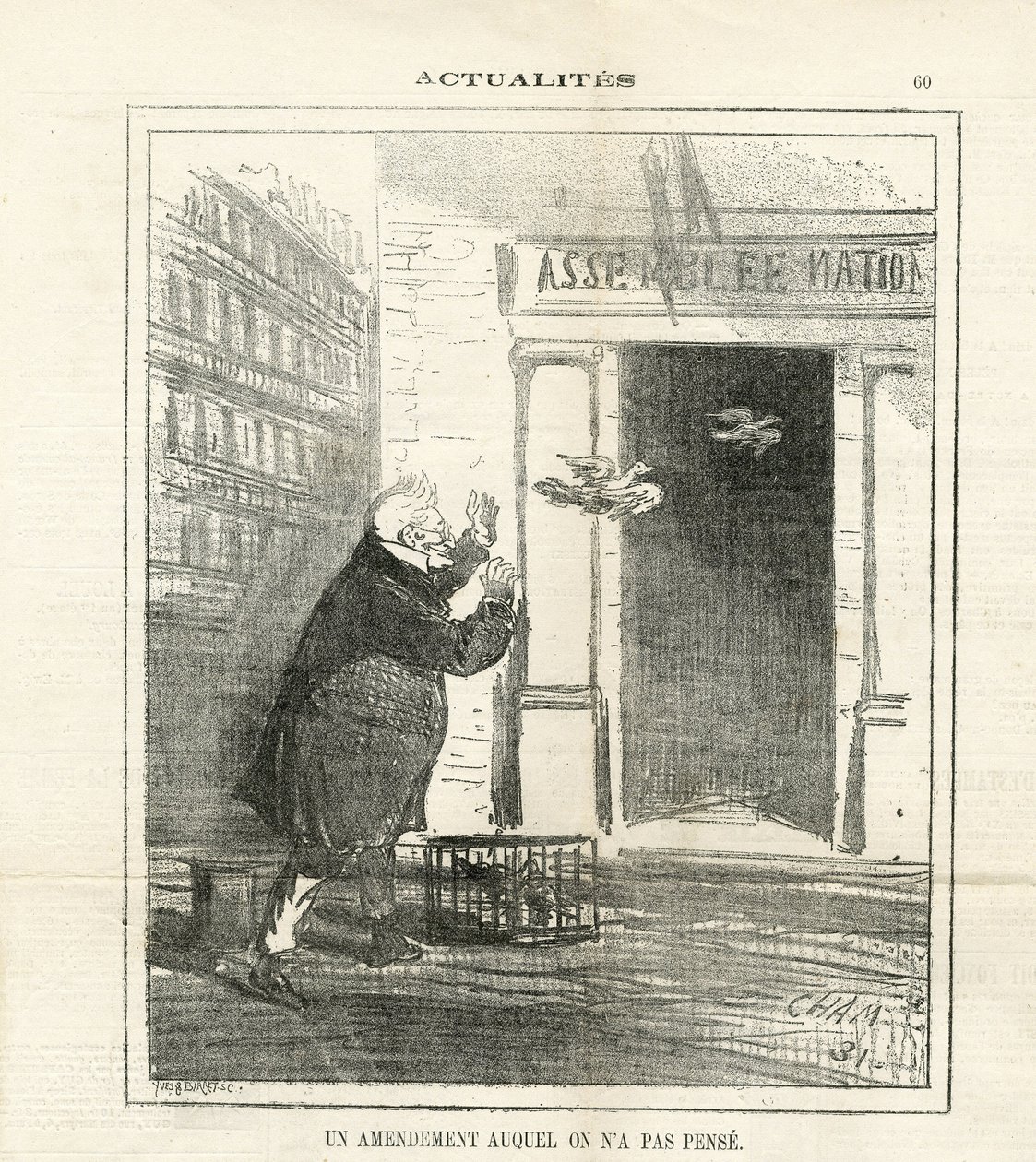 Ilustracja Chama (1819-1879) w Le Charivari autorstwa Amédée de Noé