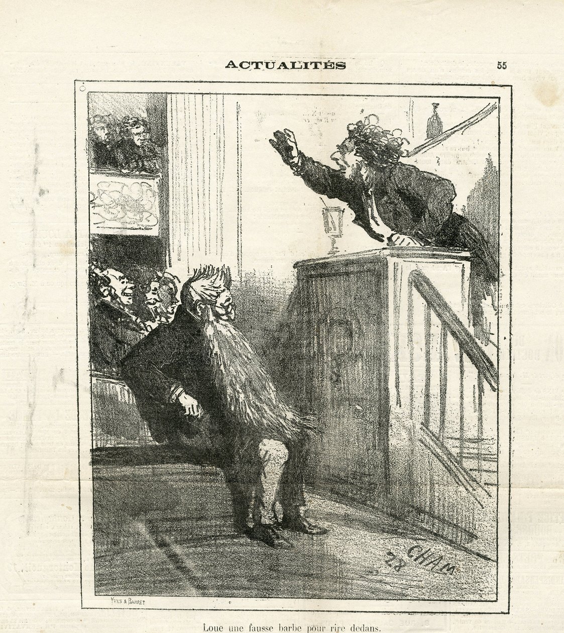 Ilustracja Chama (1819-1879) w Le Charivari autorstwa Amédée de Noé