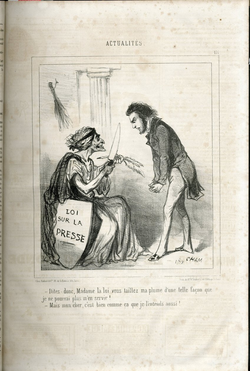 Ilustracja Chama (1819-1879) w Le Charivari autorstwa Amédée de Noé