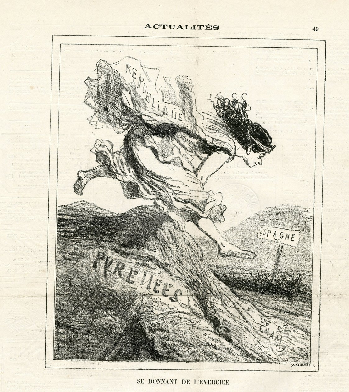 Ilustracja Chama (1819-1879) w Le Charivari autorstwa Amédée de Noé
