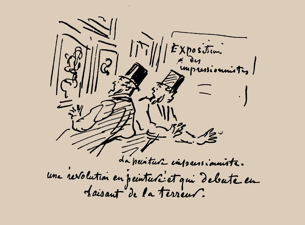 Rewolucja w malarstwie! I terrorystyczny początek. Le Charivari, 1874, 1874. autorstwa Cham