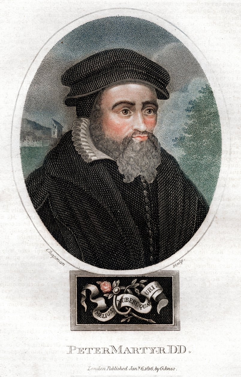 Pietro Martire Vermigli 1499-1562, włoski teolog, 1816. autorstwa Chapman and Co