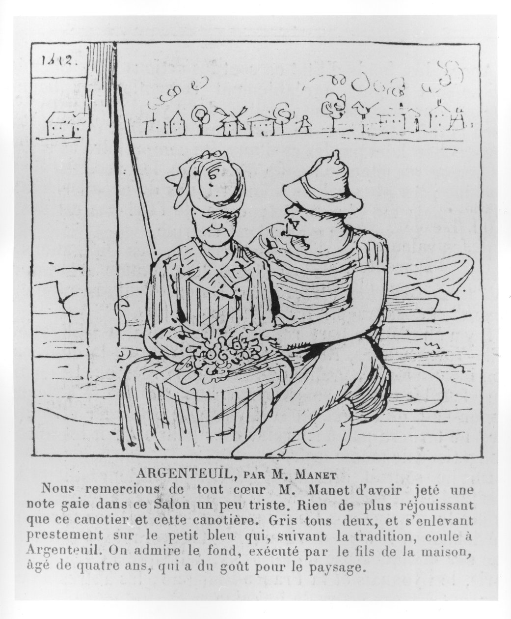 Argenteuil Monsieur Manet, karykatura z „La Revue Comique du Salon de 1875” autorstwa Charles Albert d Arnoux Bertall