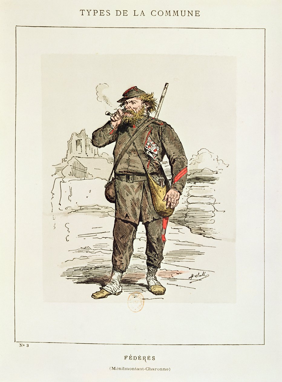 Postacie Komuny Paryskiej - Federe z Menilmontant-Charonne, 1871 autorstwa Charles Albert d Arnoux Bertall