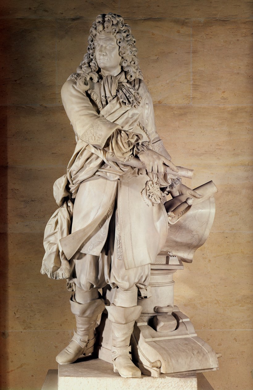 Posąg Sebastiena Le Prestre de Vauban 1633-1707 1785 marmur autorstwa Charles Antoine Bridan