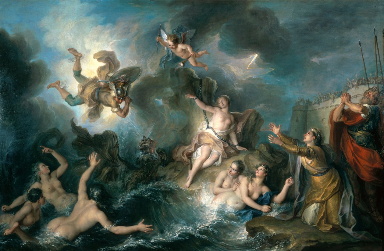 Perseusz ratujący Andromedę autorstwa Charles Antoine Coypel