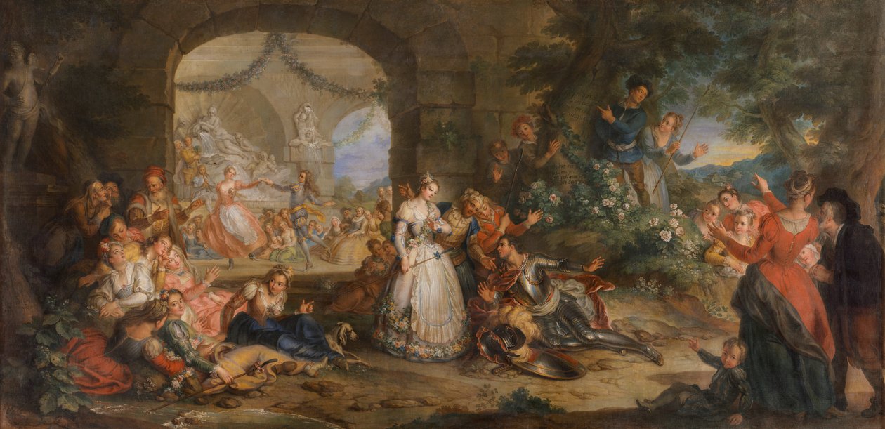 Roland dowiaduje się o Niewierności Angelique od Pasterzy autorstwa Charles Antoine Coypel