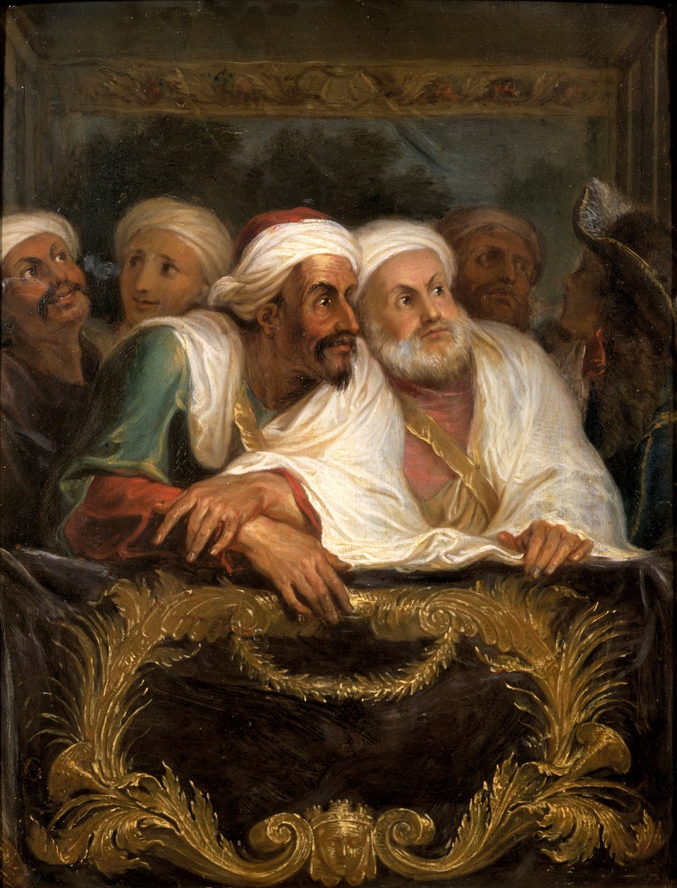 Ambasador Maroka i jego otoczenie we włoskiej komedii w Paryżu w lutym 1682 r., c.1682 autorstwa Charles Antoine Coypel