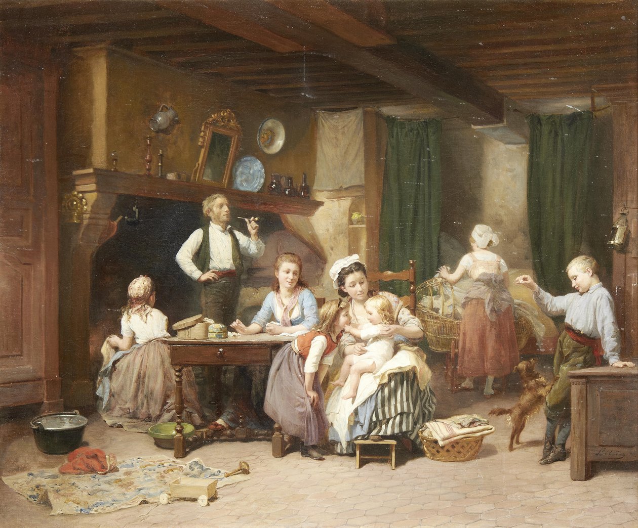 Czas dla rodziny autorstwa Charles Auguste Romain Lobbedez