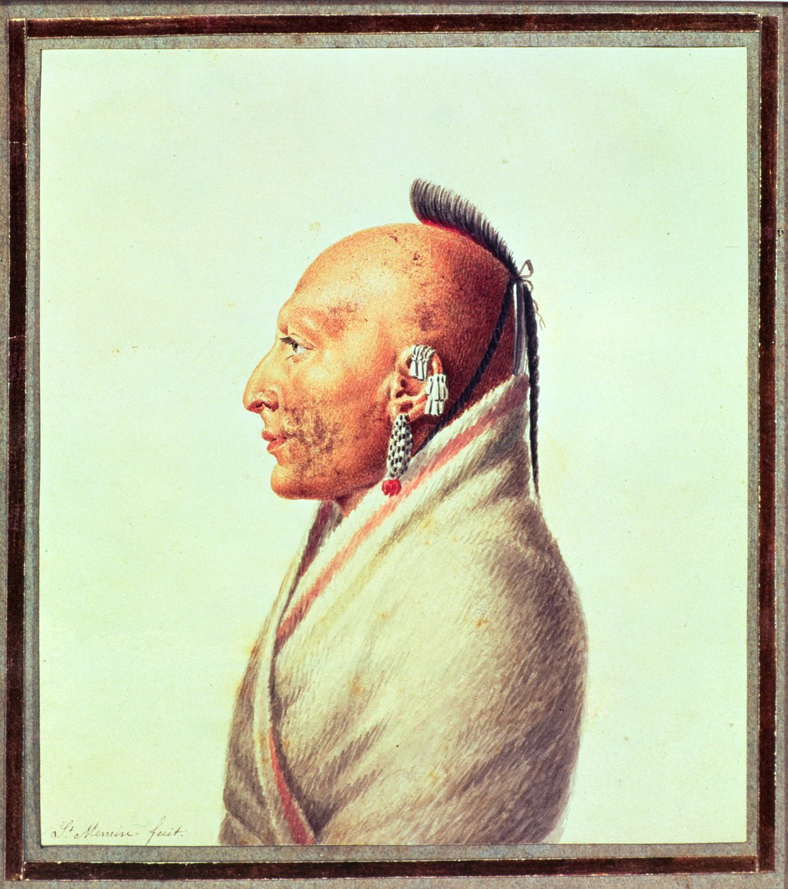 Indyjski wódz Małych Osagów, c.1807 autorstwa Charles Balthazar Julien Févret de Saint Mémin