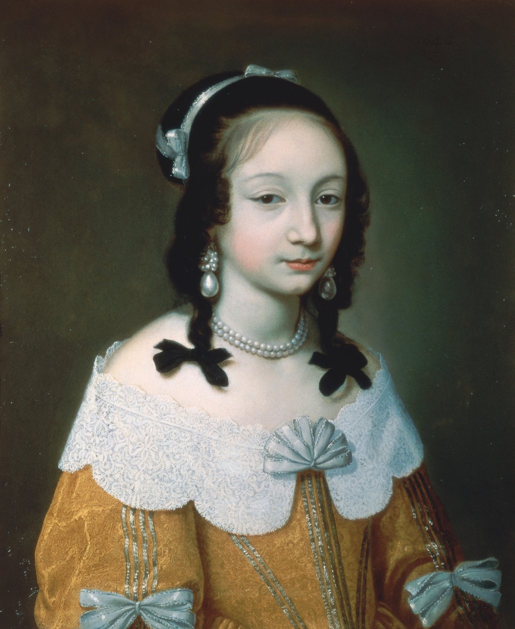 Portret damy w żółtej jedwabnej sukience, 1646 autorstwa Charles Beaubrun