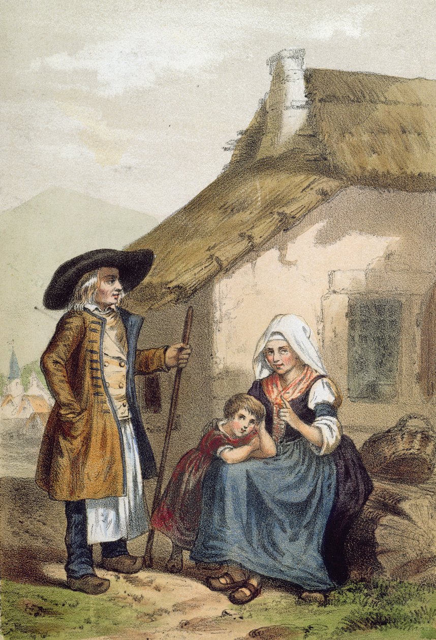 Rolnicy z Courpiere w regionie Puy de Dome w Owernii, połowa XIX wieku autorstwa Charles Bour