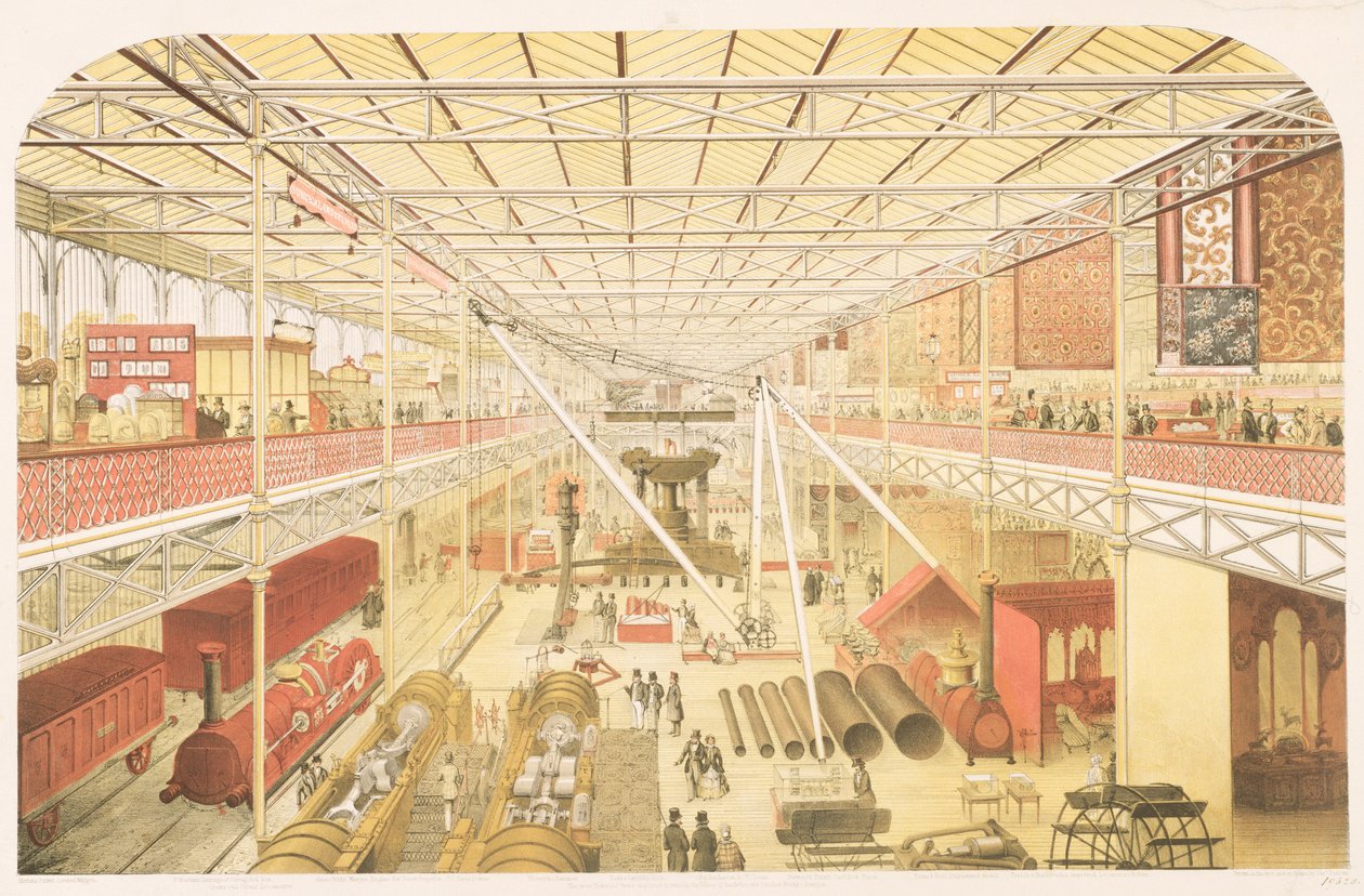 The British Machinery Department, Class 5 of the Great Industrial Exhibition of All Nations, 1851, rycina wykonana przez artystę, wyd. Ackermann und Co., 1851 autorstwa Charles Burton