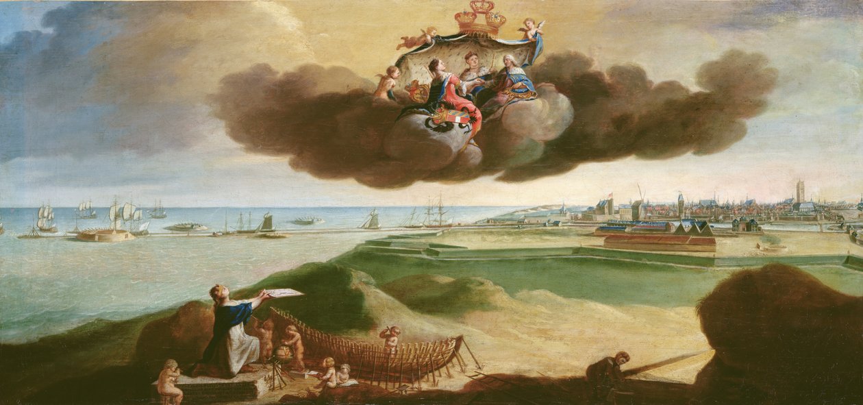Miasto Dunkierka przedstawiające plan remontu Ludwikowi XV (1710-1774) 1758 autorstwa Charles Carlier