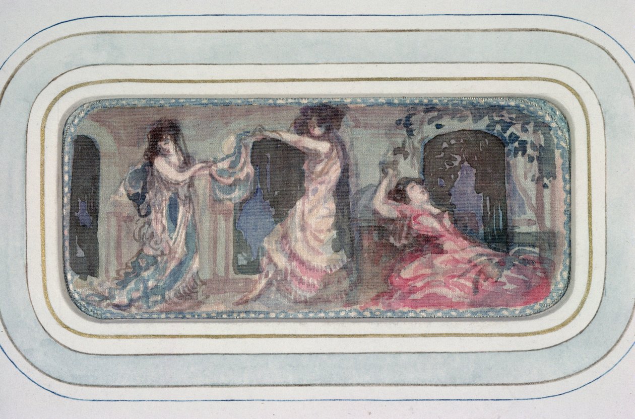 Dwie postacie kobiece tańczące w pokoju, druga leżąca autorstwa Charles Edward Conder