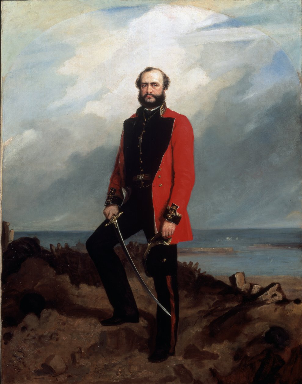 Generał dywizji Charles Ashe Windham (1810-70) Straż Coldstream, stojący przed Redanem, Sewastopol, 1855 autorstwa Charles Couzens