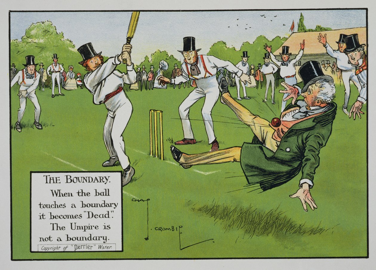 Granica, ilustracja z „Praw krykieta”, wydana w 1910 r. autorstwa Charles Crombie