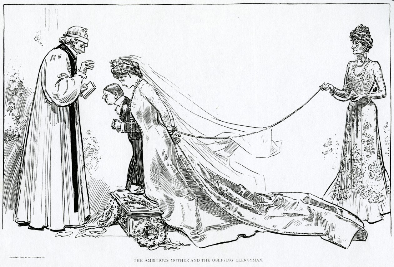 Ambitna matka i obowiązkowy duchowny, 1902 autorstwa Charles Dana Gibson
