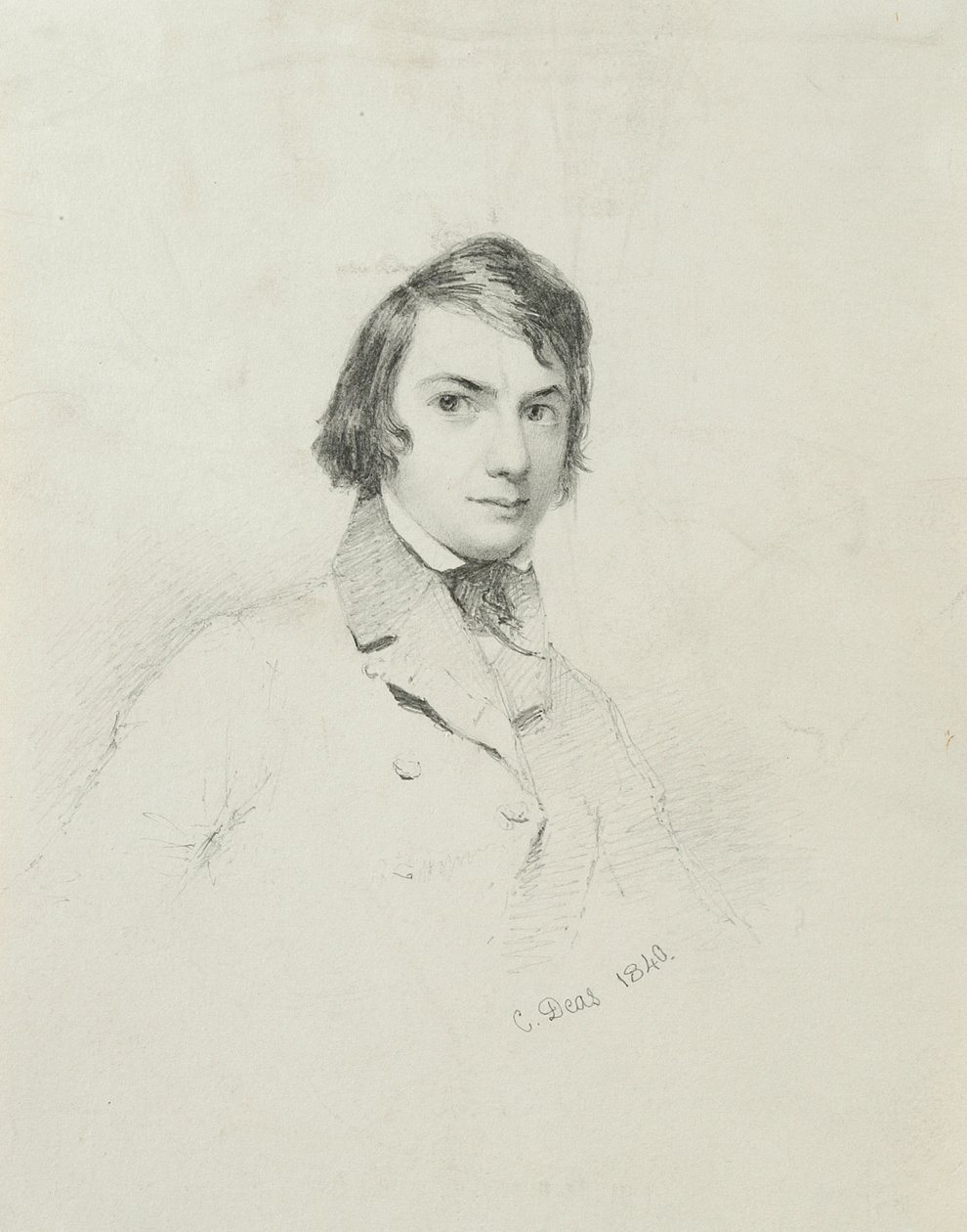 Autoportret, 1840 (grafit na papierze bukatowym) autorstwa Charles Deas
