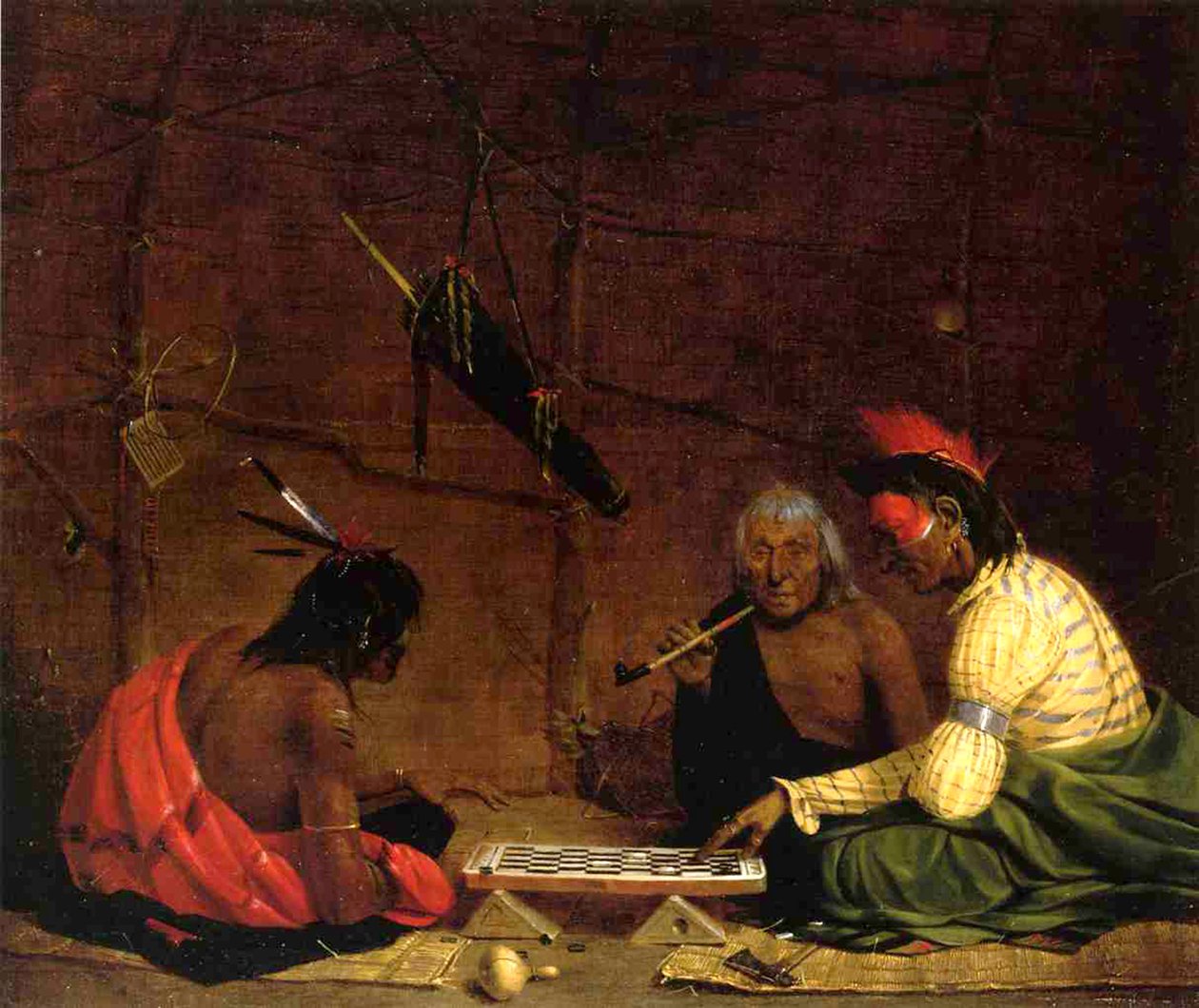 Indianie Winnebago grają w warcaby, 1842 autorstwa Charles Deas