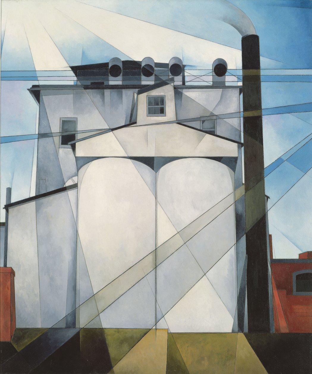 Mój Egipt, 1927 (olej, kreda prefabrykowana i ołówek grafitowy na desce składu) autorstwa Charles Demuth
