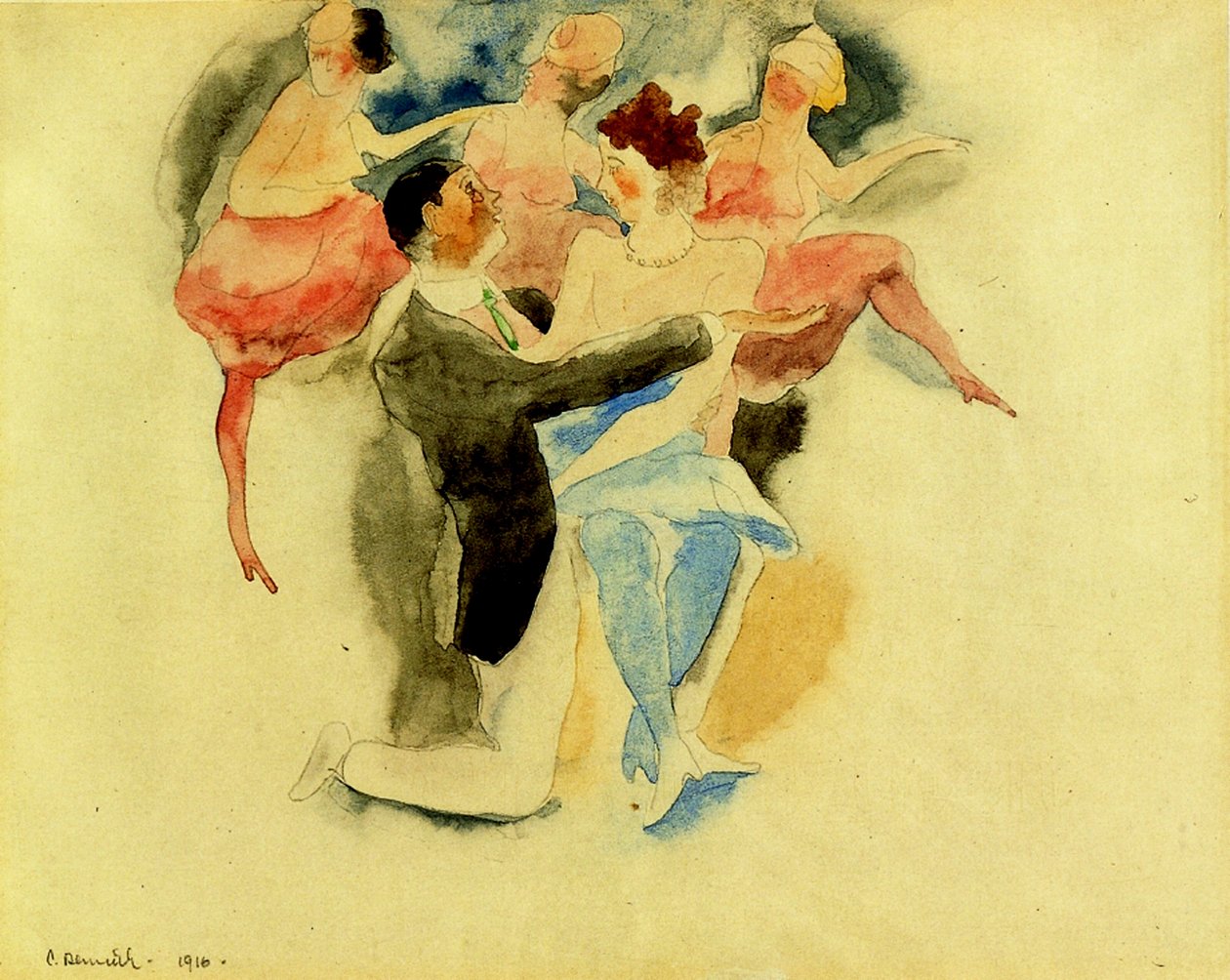 Wodewil, 1916 (wc i ołówek na papierze) autorstwa Charles Demuth