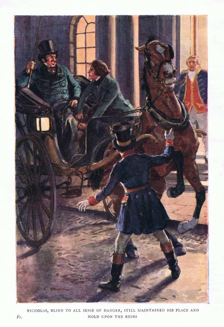 Mikołaj, ślepy na wszelkie poczucie zagrożenia, nadal utrzymywał swoje miejsce i trzymał wodze autorstwa Charles Edmund Brock