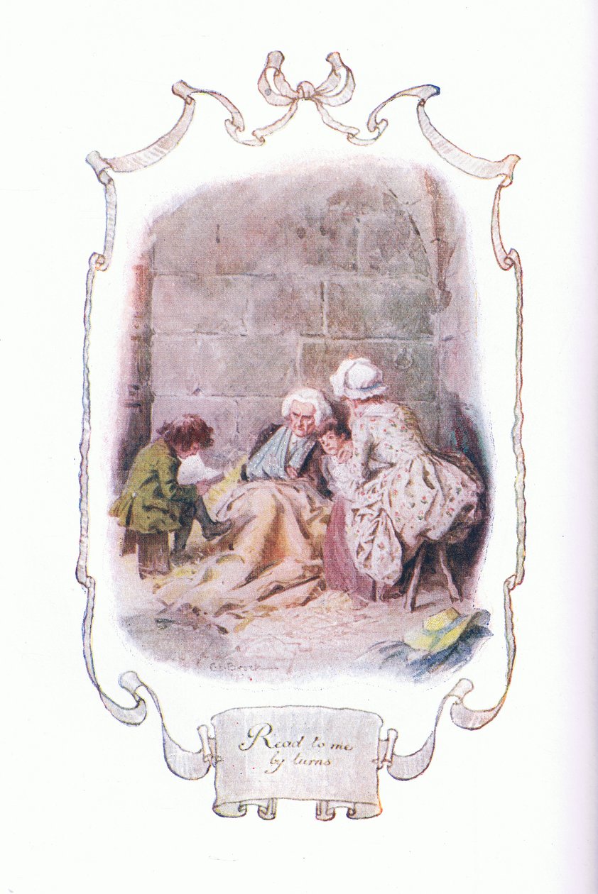 Czytajcie mnie po kolei z książki The Vicar of Wakefield wydanej przez JM Dent & Son Ltd, lata 20. autorstwa Charles Edmund Brock
