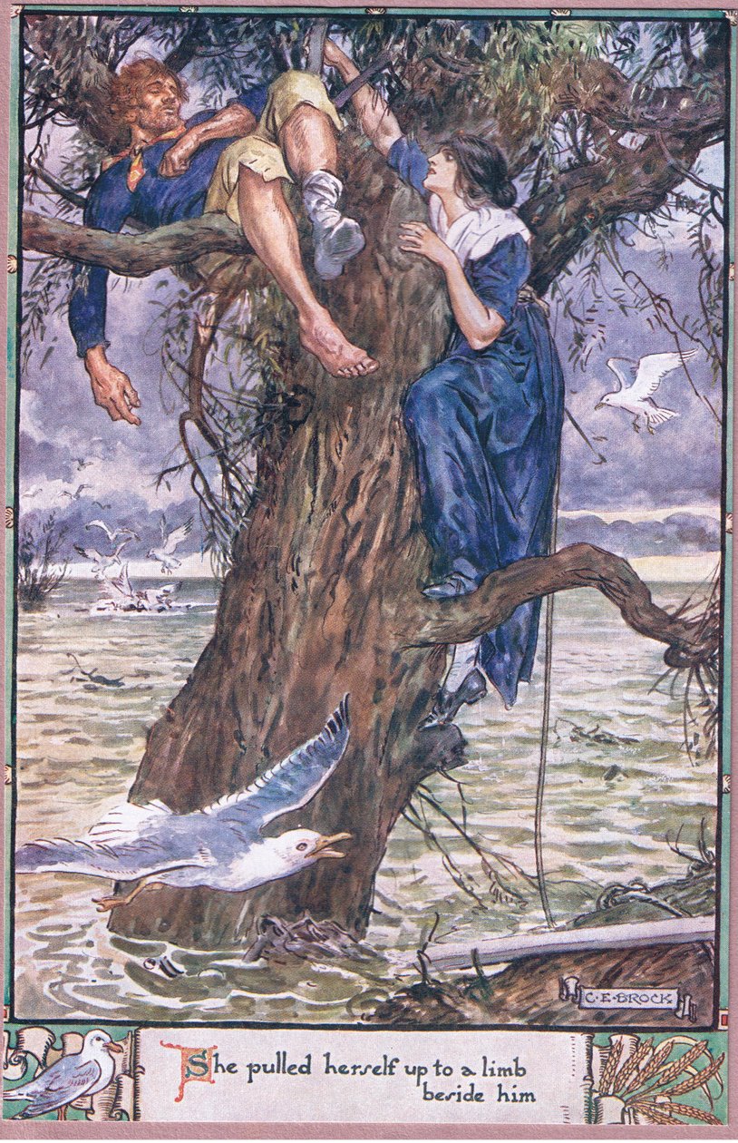 Podciągnęła się do kończyny obok niego. autorstwa Charles Edmund Brock